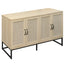 Buffet 4 Portes en Rotin - Cabinet de Rangement Élégant