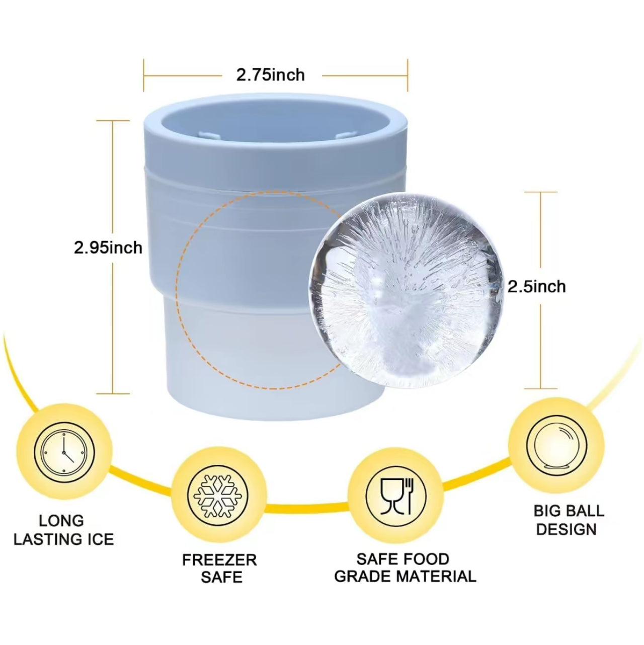 GlacierSphere Ice Molds for Perfectly Round Ice