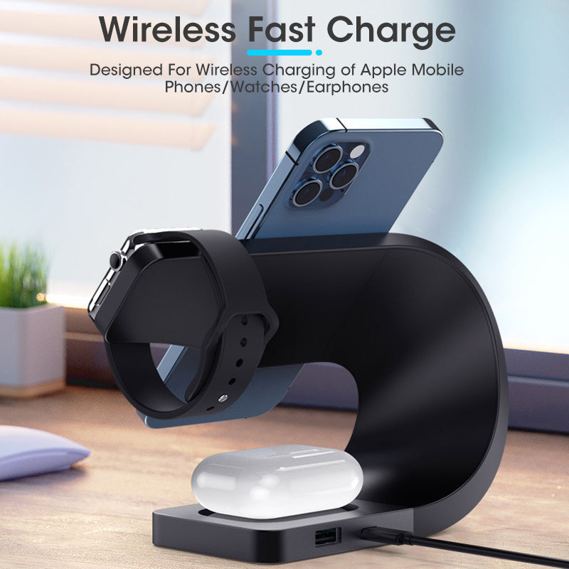 4 in 1 Magnetic Wireless Charger for iPhone12 Apple Watch Headphones Wireless Charging - Korvel