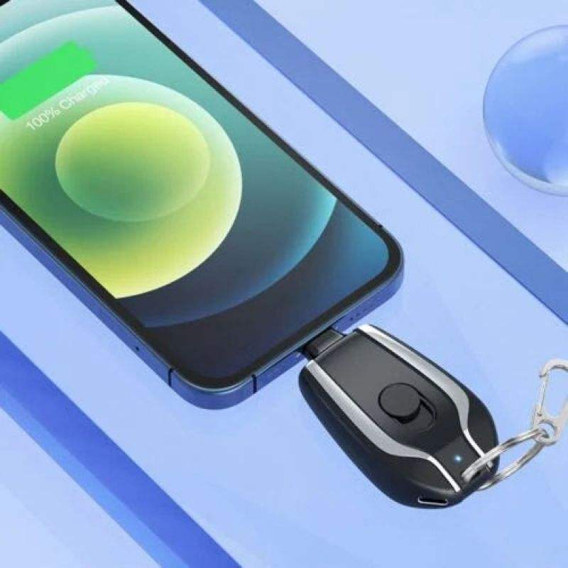 Portable Mini Key Chain Power Bank - 1500mAh Emergency Charger