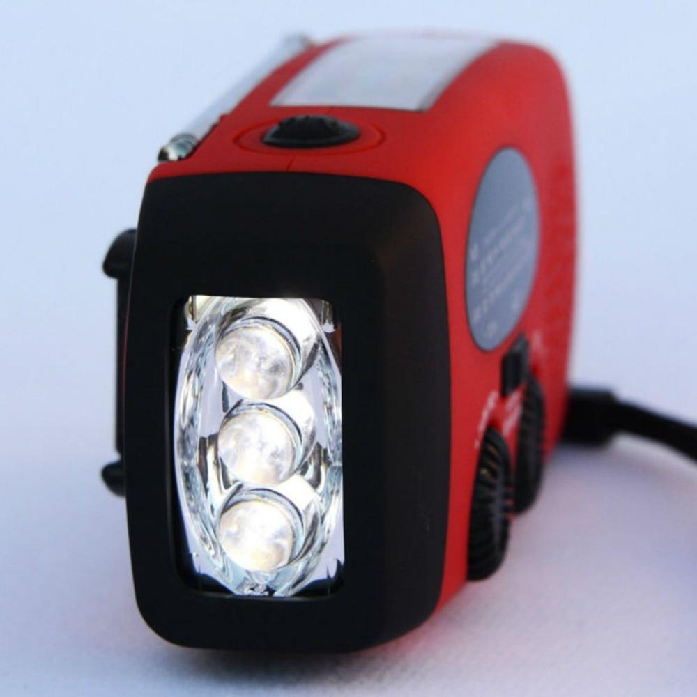 Protable Emergency Hand Crank Charger 3LED Flashlight Generator Solar AM/FM/WB Radio Waterproof Emergency Survival Tools - Korvel