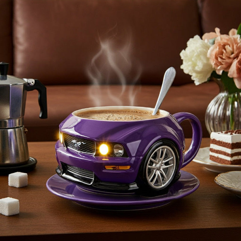 Car-Shaped Stainless Steel Coffee Mug - Handmade Novelty Cup