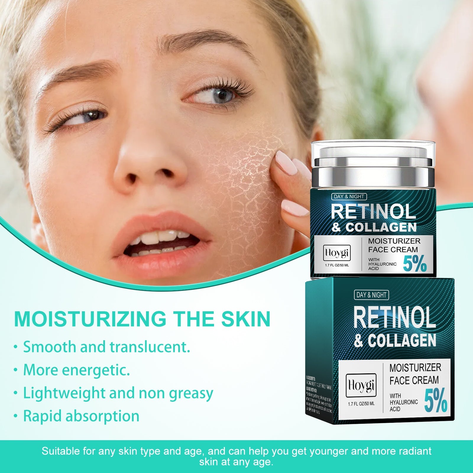 Retinol Care Cream, Brightening, Moisturizing, Tender, Firming And Smoothing Skin Cream For Fine Lines And Wrinkles - Korvel