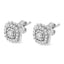 Boucles d'oreilles en argent sterling .925 avec diamants en halo