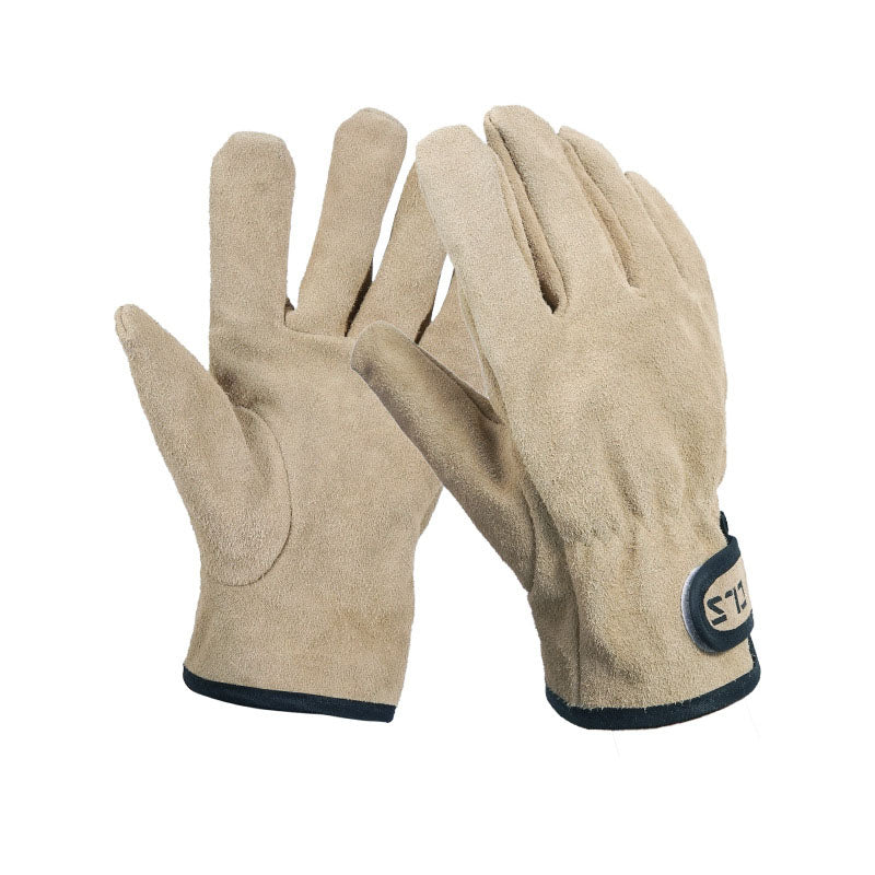 Outdoor Picnic BBQ Gloves Camping Fire Barbecue Leather Anti-Scalding Heat Insulation Thickened Wear-Resistant Protective Gloves - Korvel