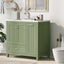 Meuble de salle de bain vert de 36" avec évier et rangement