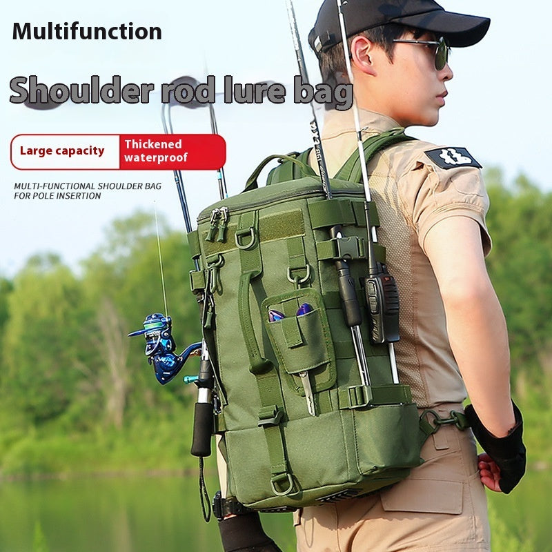Mochila Multifuncional Impermeable para Senderismo, Pesca y Gimnasio