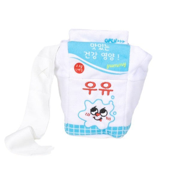 Milk Box Food Hiding Scented Plush Toy for Dogs with Sound Slow Feeding Intelligent Design - Korvel