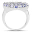 Bague en argent sterling avec tanzanite véritable de 3,96 carats