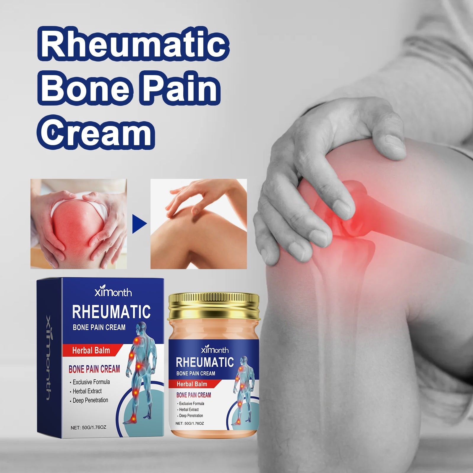 Rheumatic Bone Pain Cream, Relieve Body Cervical Shoulder Lumbar Knee Joint Muscle Pain Cream - Korvel