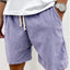 Men's Corduroy Jogger Shorts with Drawstring and Pockets