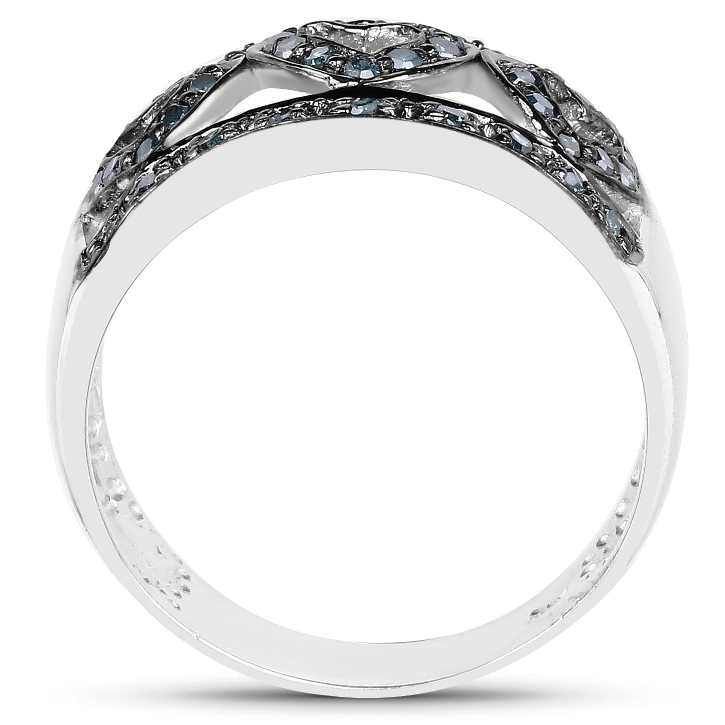 Bague de fiançailles en argent sterling avec diamant bleu véritable de 0,32 carat