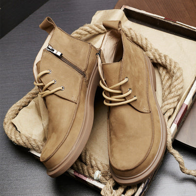 Vintage-Inspired Outdoor Zipper Work Boots - Korvel