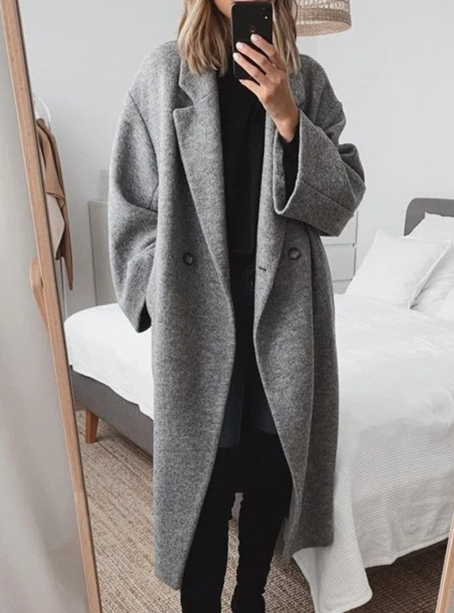 Women's Multi-Color Woolen Trench Coat