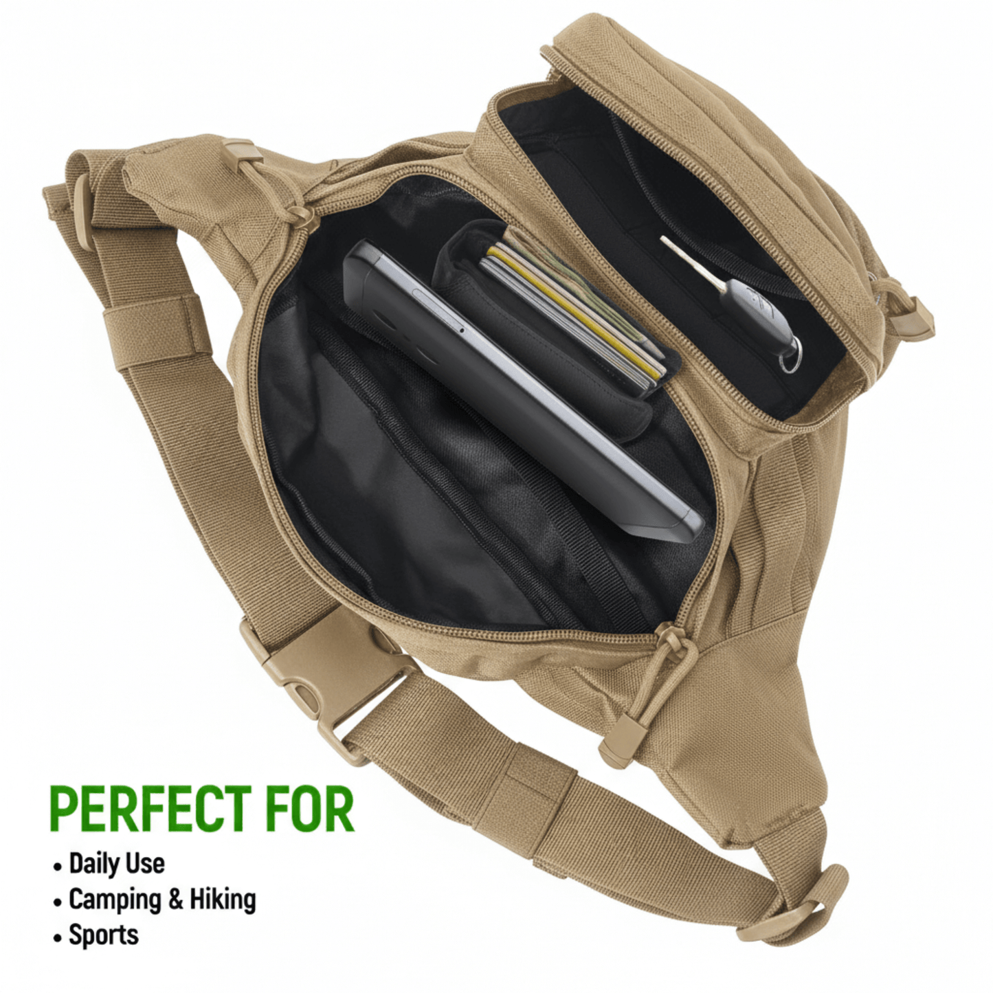 Bolsa de Cintura Táctica para Caza XGear con Parche de Bandera de EE. UU.
