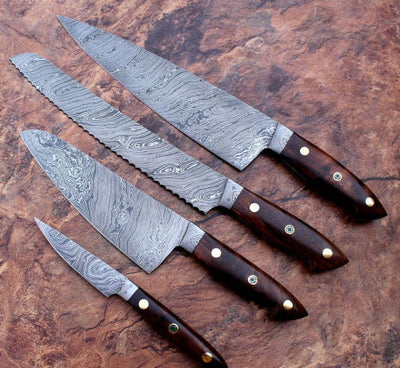 Premium Handmade Damascus Steel Knife Set for Culinary Excellence - Korvel