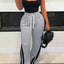 Plus Size Striped Contrast Wide Leg Pants