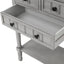 TREXM Narrow Console Desk, Thin Sofa Table with Three Storage Drawers and Living Room Bottom Shelves (Grey Washed) - Korvel