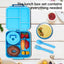 Kids' bento lunch bag: 1700ml containers with toppers, thermos, for school. - Korvel