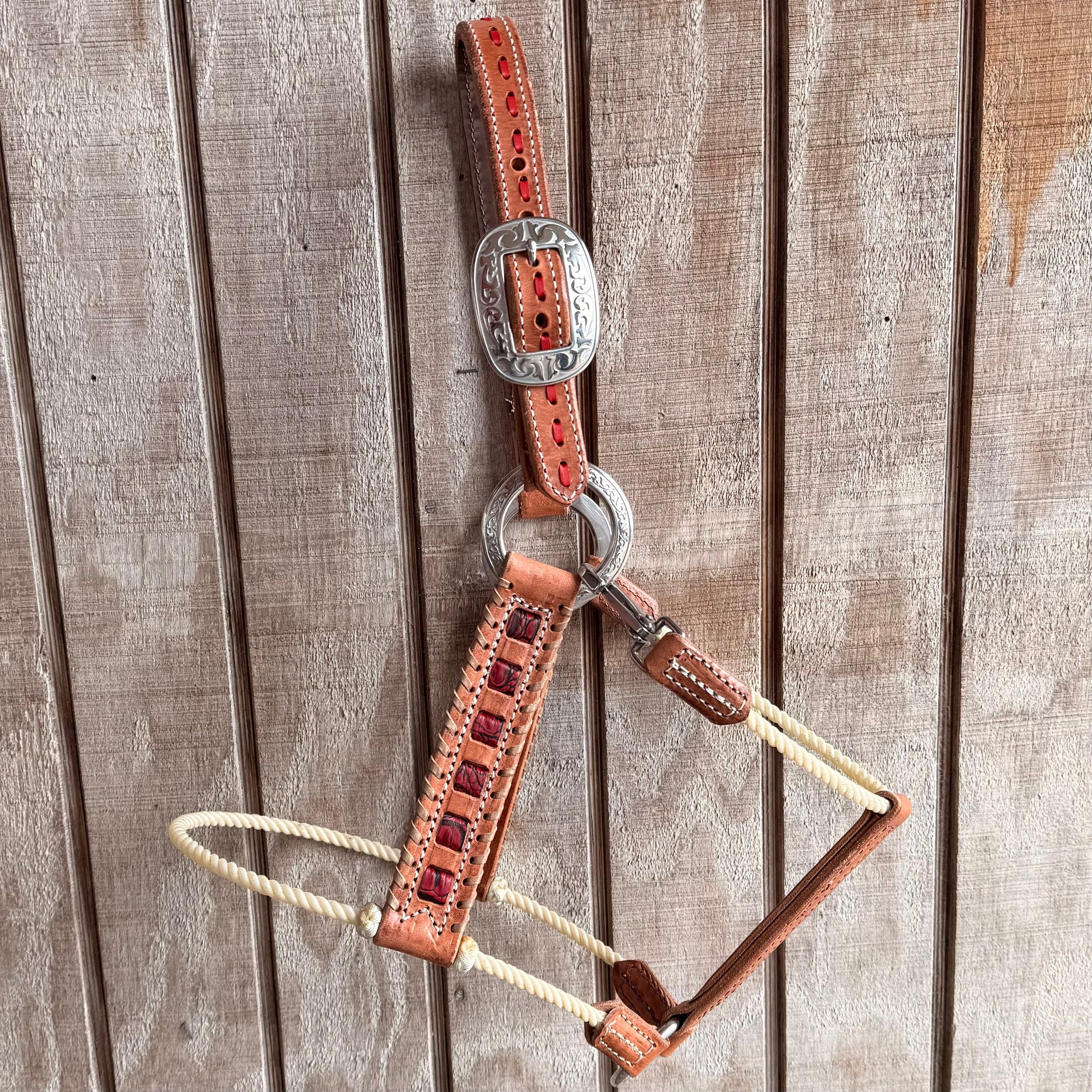Deluxe Leather Rope Nose Halter with Tassels - Korvel
