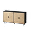 62.20"Elegant and Functional 4-Door Rattan Decorative Storage Cabinet,for Bedroom,Living Room,Office,Easy Assembly,Black - Korvel