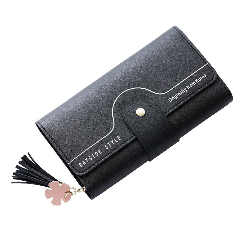 Geometric Letter Buckle Clutch Bag with Tassel Design