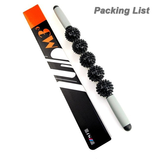 MMuscle Roller Massage Roller Stick with Point Spiky Ball Back Roller - Korvel