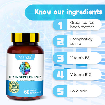 Brain Health Vitamin Capsules Brain Supplements Capsules - Korvel
