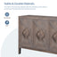 Carved Flower Door Handle, Antique Four Door Cabinet for Living Room Kitchen Hallway (Brown) - Korvel