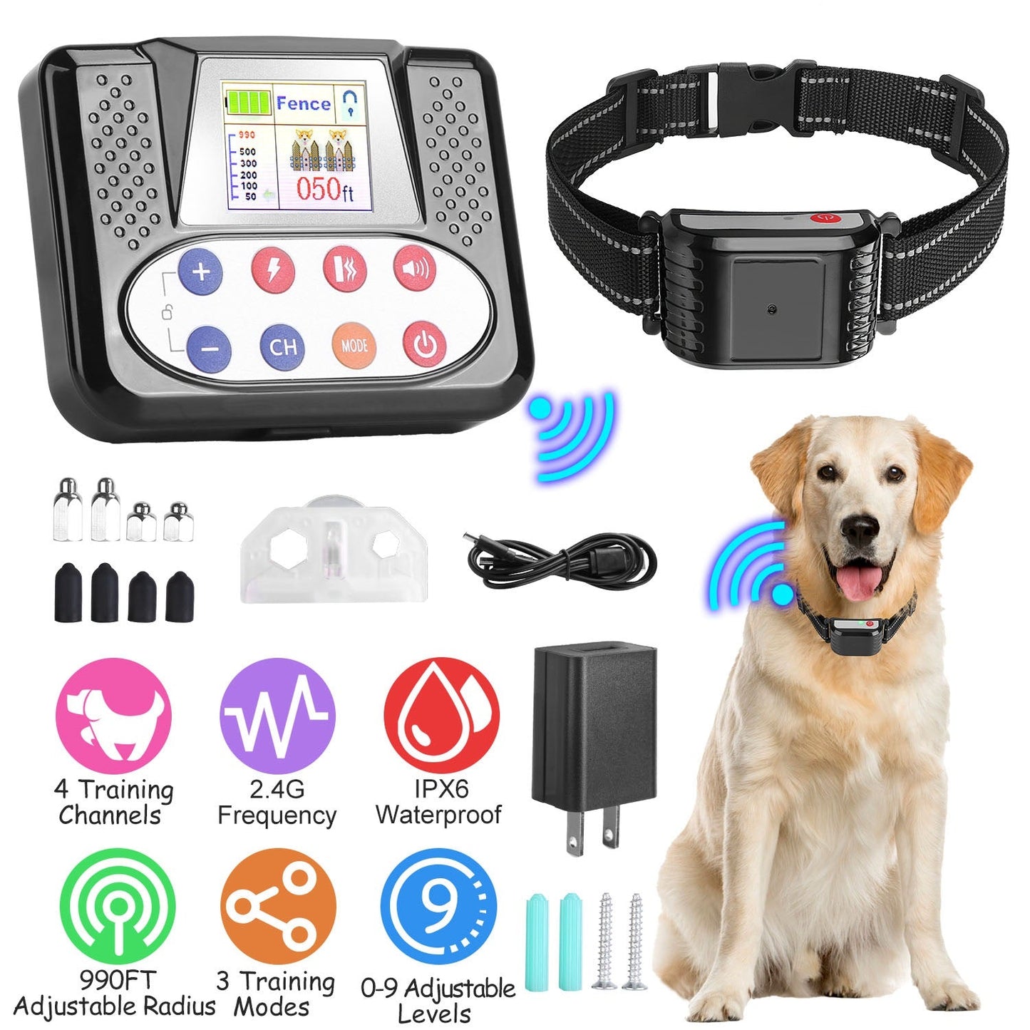 Sistema de Cerca Inalámbrica para Perros GBruno 990FT