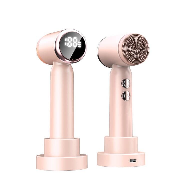 6-In-1 Hot And Cold Facial Cleanser Display Cleansing Brush Ultrasonic Facial Cleanser Pore Cleaning Silicone Beauty Instrument - Korvel