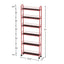 Red 6-story rolling cart gap kitchen ultra-thin sliding out storage tower shelf with wheels, 6 baskets - Korvel