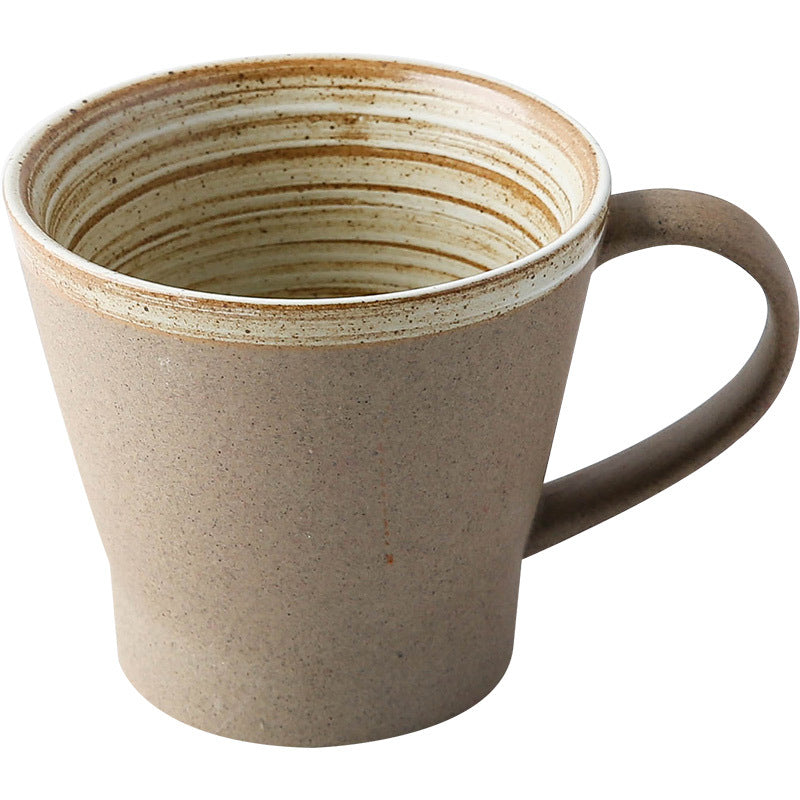 Juego de Taza de Café y Plato de Cerámica Artesanal Gruesa