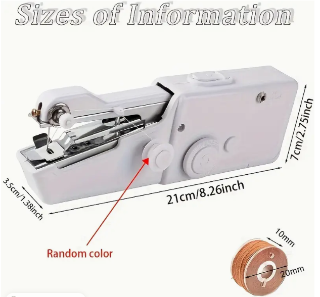 1pc Portable Handheld Sewing Machine - Quick Stitching Tool For Cloth, Clothing And Kids Clothes - 2 Coils Included (Battery Not - Korvel