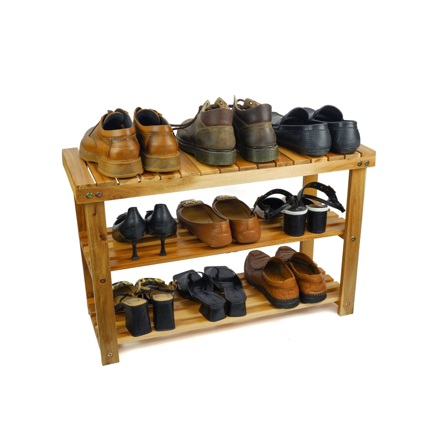 Acacia Wood Shoe Rack Bench Strong Weight Bearing Upto 200 LBS Best Ideas For Entryway Frontdoor Bathroom, Natural Color. - Korvel