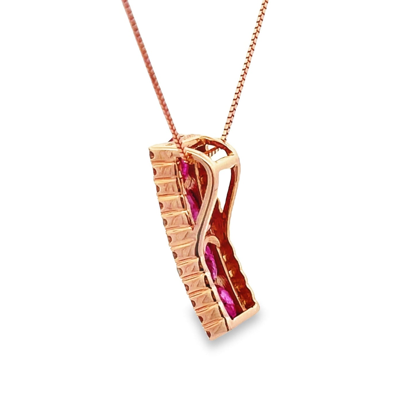 1.39ct Ruby and Diamond Pendant in 14KT Rose Gold