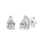 Pendientes de Stud de Diamante Creado en Laboratorio en Forma de Pera de Oro Blanco de 14K