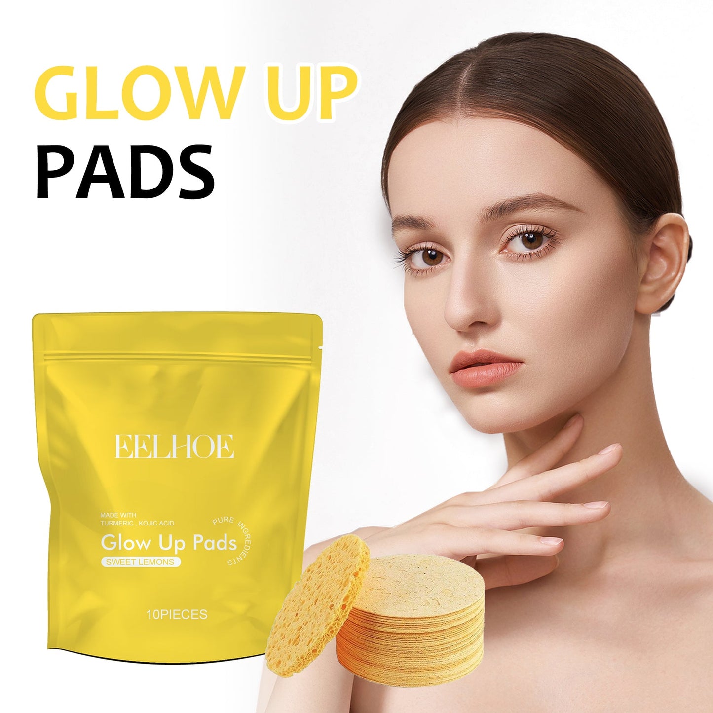 Turmeric Cleansing Pad Deeply Cleanses Skin, Removes Dirt, Controls Oil And Softens Exfoliated And Tender Ski - Korvel