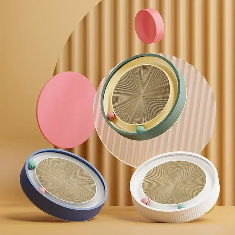 Multi Function Round Cat Scratching Board with Ball Toy Cat Scratcher Funny Sharpen Nails Scraper Can Replace Nest for Cats - Korvel