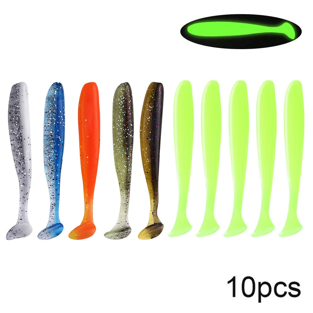 QXO 10pcs/Lot Soft Lures Silicone Bait 7cm 2g Goods For Fishing Sea Fishing Pva Swimbait Wobblers Artificial Tackle - Korvel