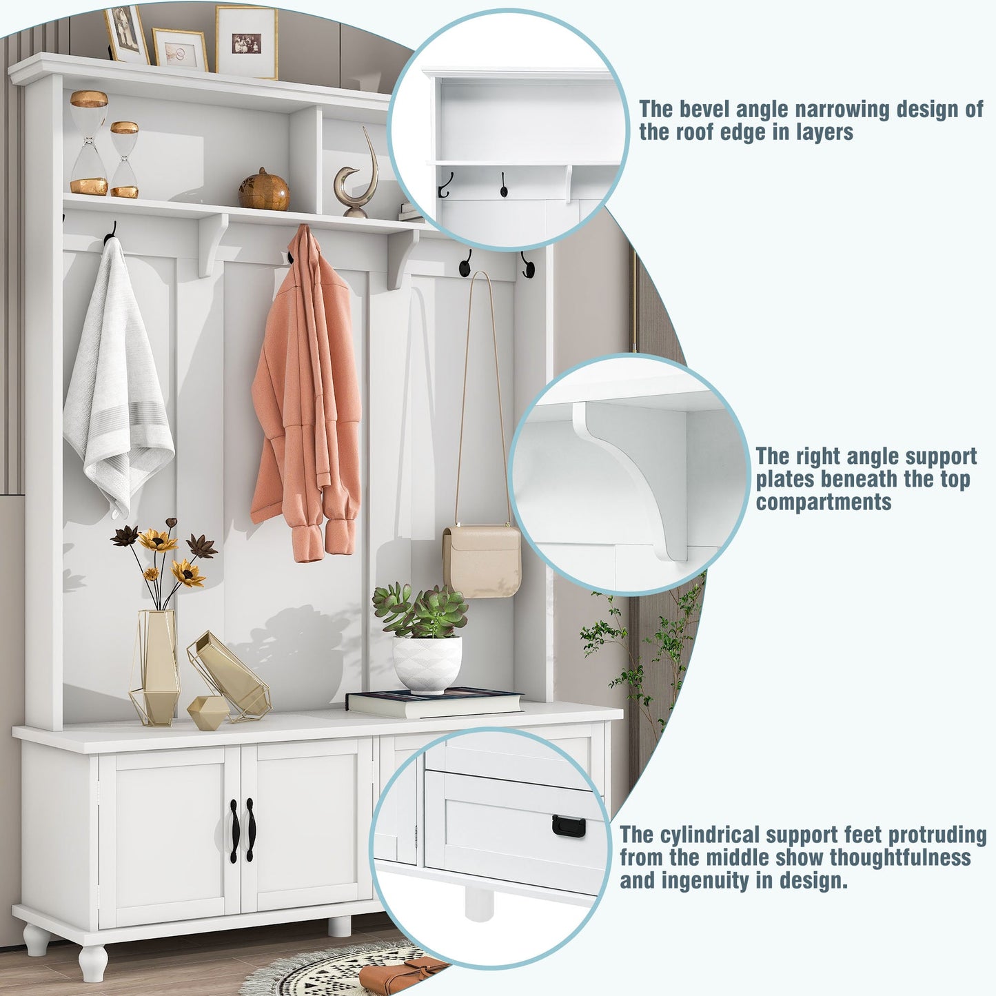 Armoire d'entrée moderne ON-TREND avec cabinet de rangement et tiroirs