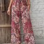 Printed Wide Leg Pants - Korvel