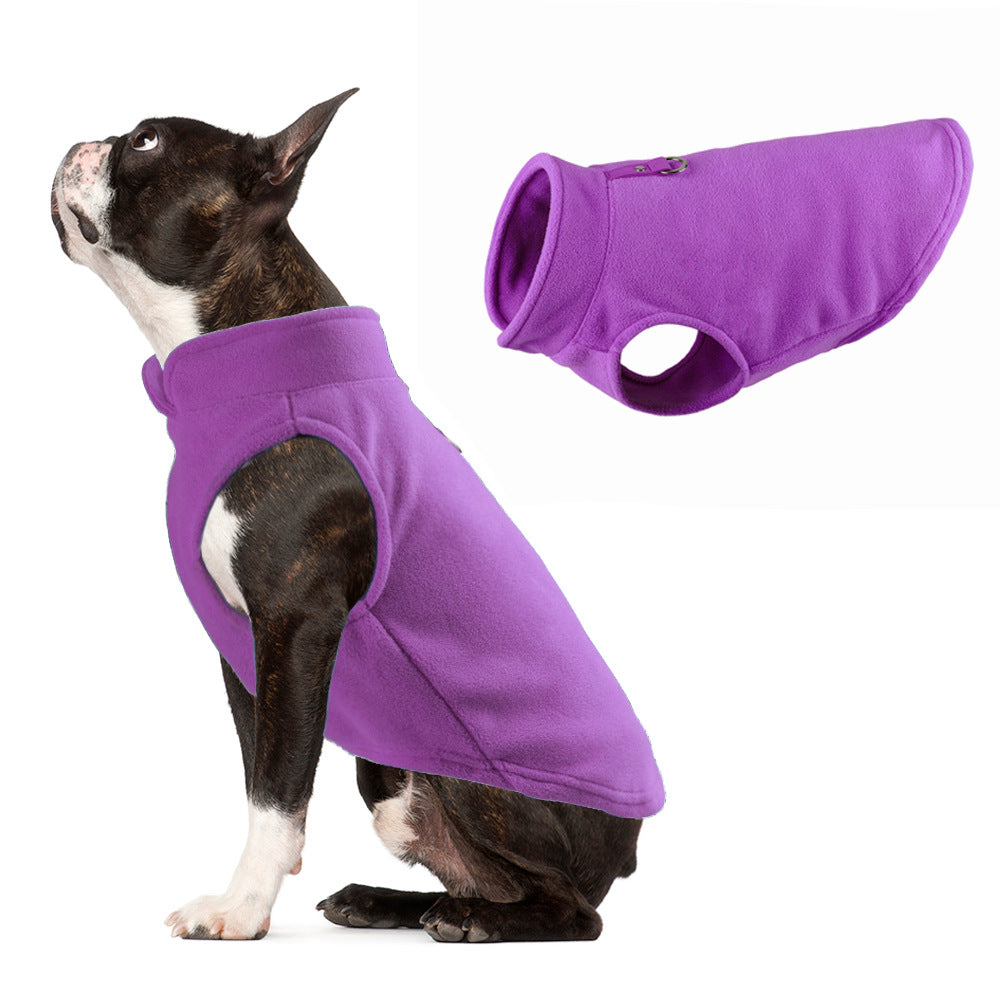 Dog clothing thickened solid color fleece pet dog supplies - Korvel