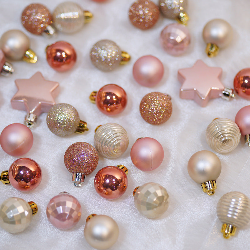 Light Gold Christmas Ball Ornaments - 3cm Set of 33