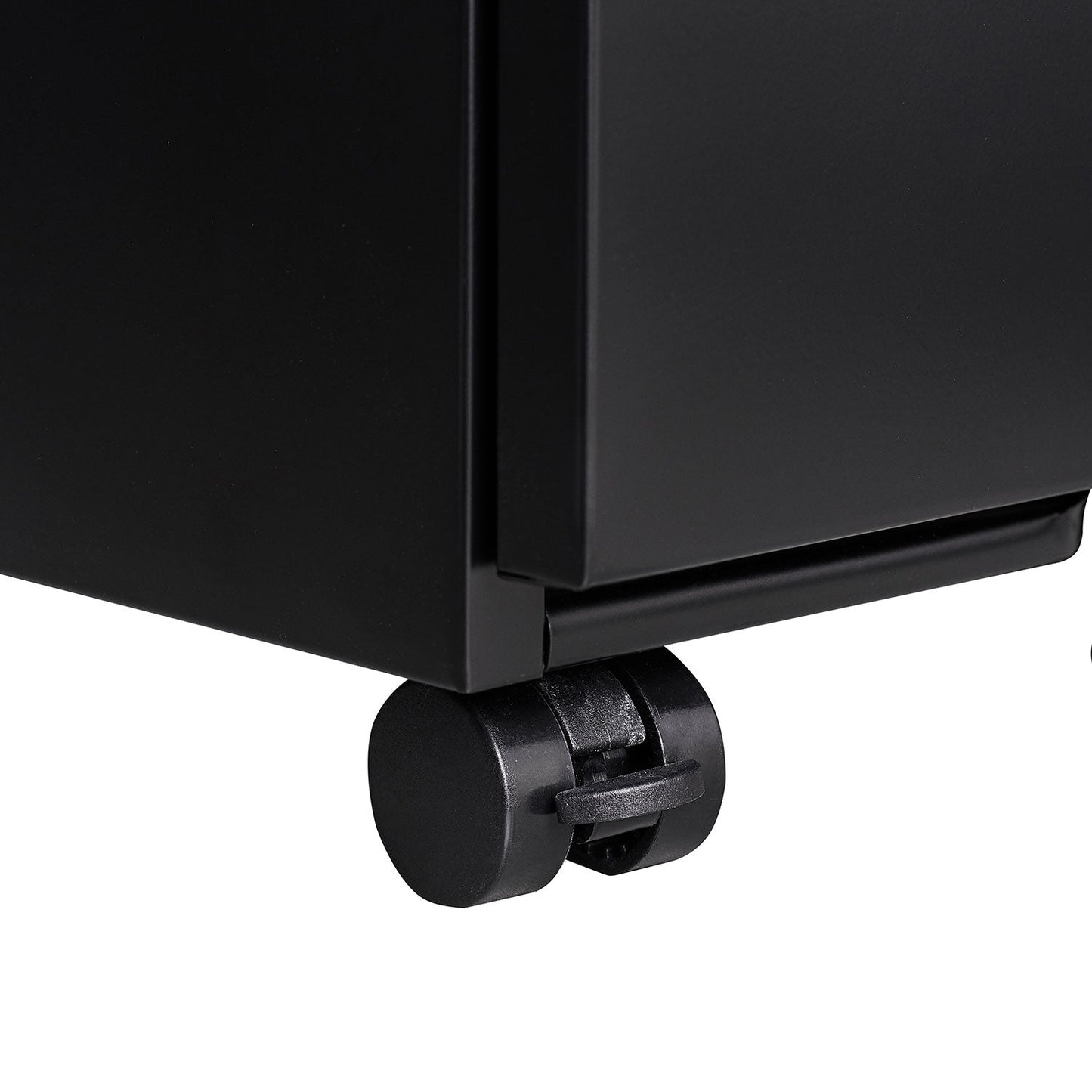 Locked three drawer storage mobile metal filing cabinet with pre installed wheels under the desk filing cabinet - Korvel