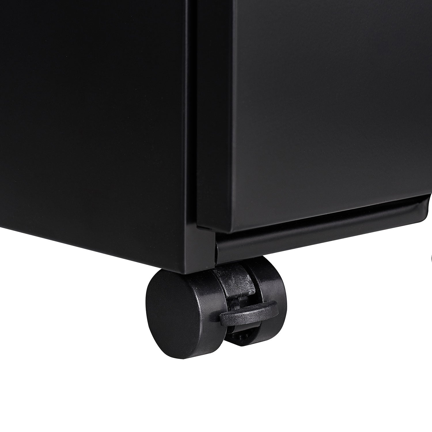 Locked three drawer storage mobile metal filing cabinet with pre installed wheels under the desk filing cabinet - Korvel