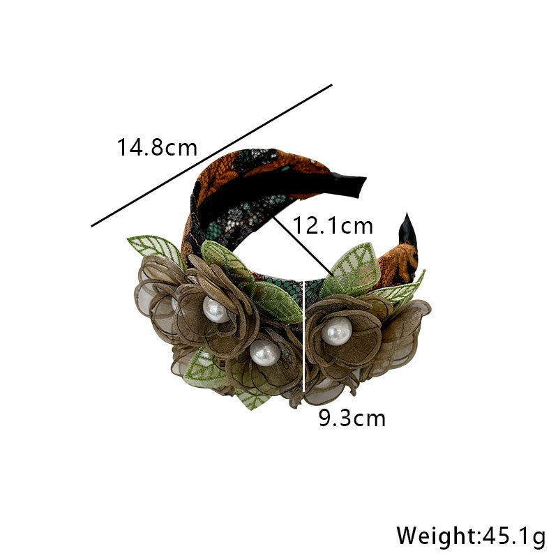 Fashionable handmade fabric exaggerated flower headwear - Korvel