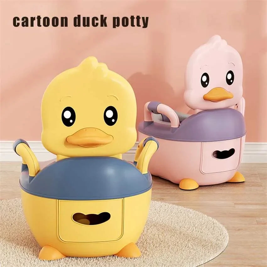 Children's Pot 1-6 Years Old Upgraded Cute Duck Baby Toilet Seat Baby Potty Portable Stool Boys & Girls Safe Trainer Seat WC - Korvel