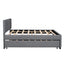 Full Upholstered Platform Bed with Trundle Grey - Korvel