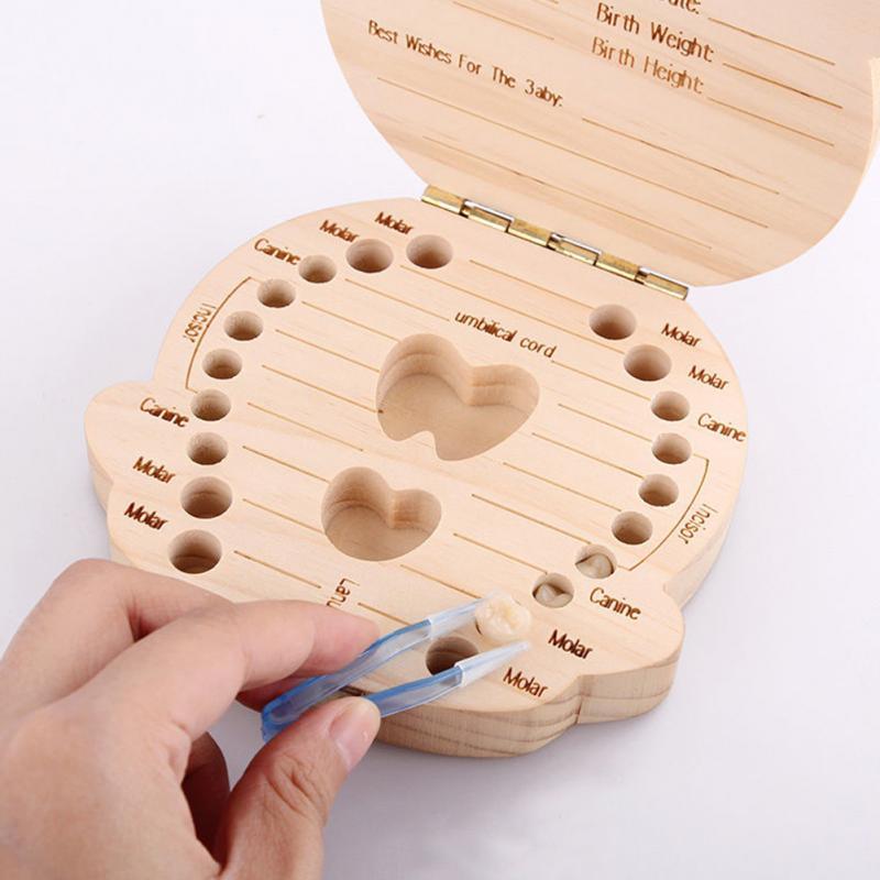 Wooden baby milk teeth box - Korvel